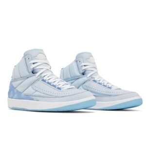 NIKE J. balvin x Air Jordan 2 retro SP Light Blue and White High-Top Sneakers